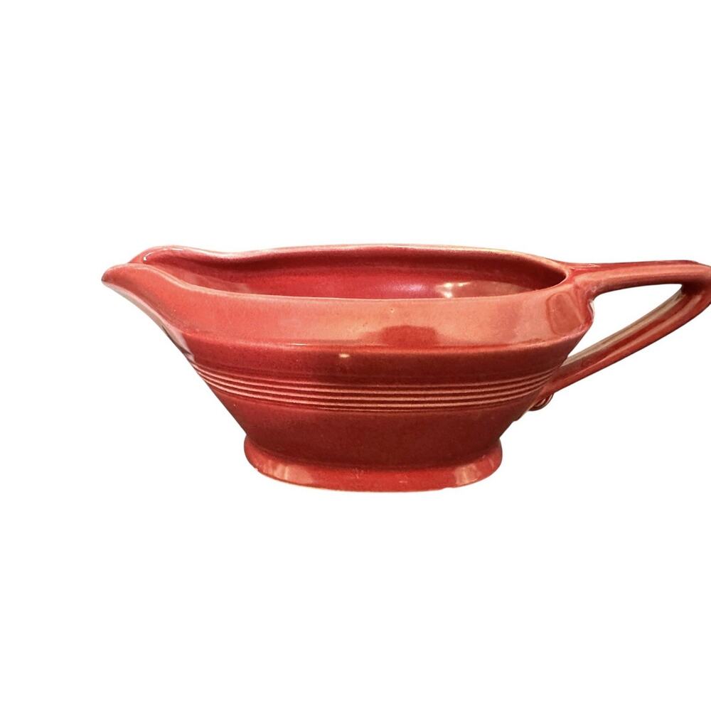 Vintage Harlequin Maroon Red Sauce Gravy Boat HLC Fiesta